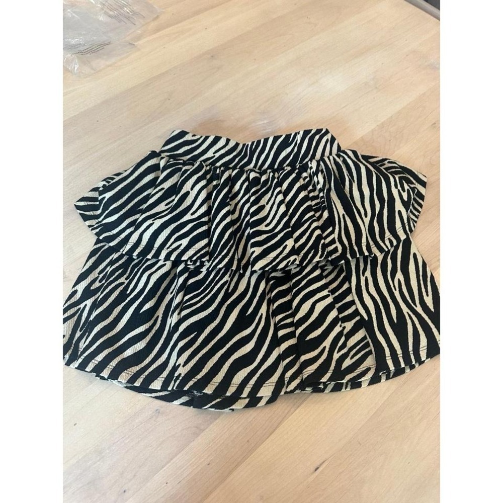 gb Fashion London‎ Zebra Print Tiered Ruffle Top Blouse Womens Small